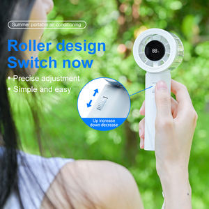 Ventilateur de poche portable à moteur sans balais avec batterie KC rechargeable, affichage numérique, conception de rouleau de refroidissement, bouton - Product Image 5