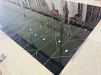 Carreaux de sol en marbre noir en forme de losange personnalisés, médaillons irréguliers en jet d'eau, carrelage en marbre, pierre naturelle