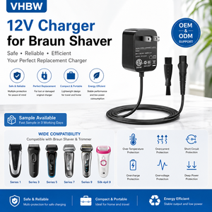 VHBW DC Fireproof Replacement Charger for <strong>Braun</strong> Shaver Series 1 3 5 7 <strong>9</strong> <strong>Silk</strong>-<strong>epil</strong> <strong>9</strong> Power Supply Adapter Safe Portable - Product Image 1