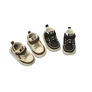 Flat Sole Board Shoes High Shoe Collar Sneakers for Girls and Boys Children's Leather Non-slip Soft Baby Shoes