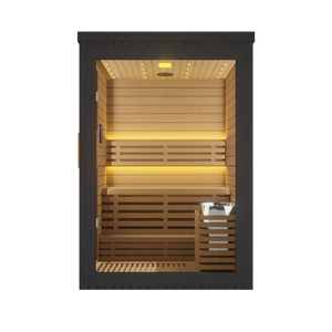 ห้องซาวน่าแบบดั้งเดิมสุดหรูสำหรับ 2-4 คน ห้องซาวน่าไม้เนื้อแข็งภายในอาคาร พร้อมเตาซาวน่า - Product Image 2