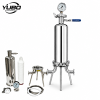 Carcasa Vertical de Acero Inoxidable para Filtro Microporoso con Manómetro para Clarificación de Líquidos Finos y Filtración de Procesos