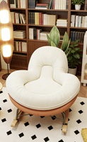 Fauteuil à bascule surdimensionné avec repose-pieds, chaise d'allaitement moderne rembourrée, grand siège coulissant en coton pour chambre à coucher - Vente en gros