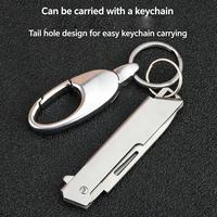 Couteau de poche pliant en acier inoxydable, mini couteau utilitaire EDC avec porte-clés pour l'ouverture de colis, vente en gros d'usine