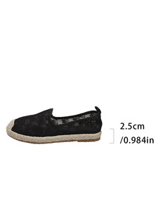 Pescador de tela de malla de estilo francés, novedad de verano 2025, zapatos planos informales de encaje para mujer - Product Image 6