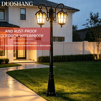 Lampes LED d'extérieur de style européen, étanches IP65, blanc chaud, pour jardin, à tête simple/double, noir/bronze antique, pour villa et pelouse