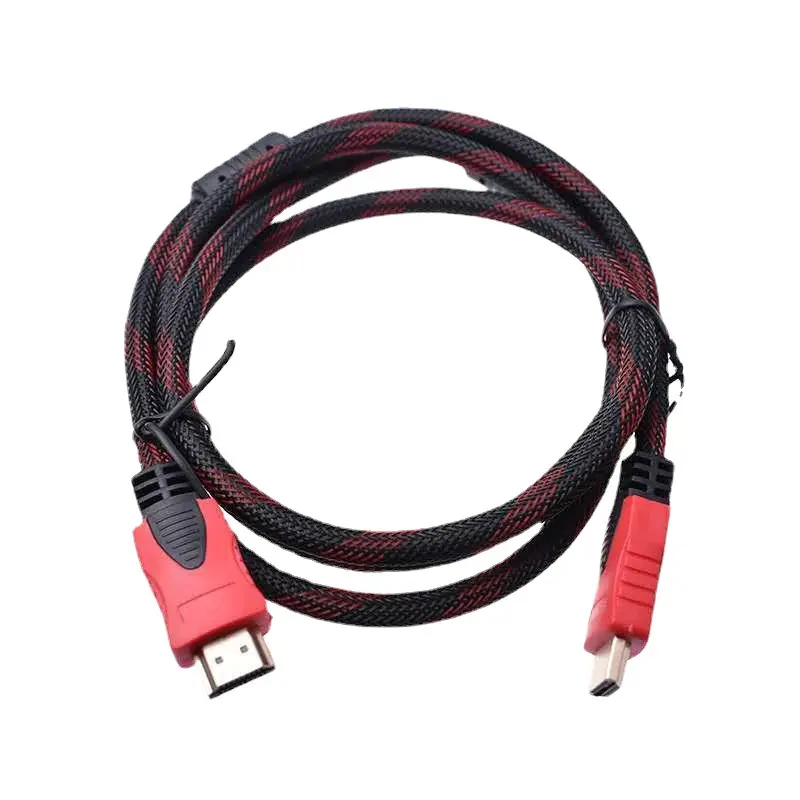 Üreticileri toptan kırmızı ve siyah net çift yanlış halka H DMI TV set-top box destekler 3D 1.5m hdmi yüksek çözünürlüklü kablo
