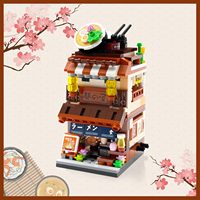 Kit de construction de briques japonaises Mini Store, 412 pièces, maison de ramen DIY avec jeu de vue sur la rue et jouet pour enfants