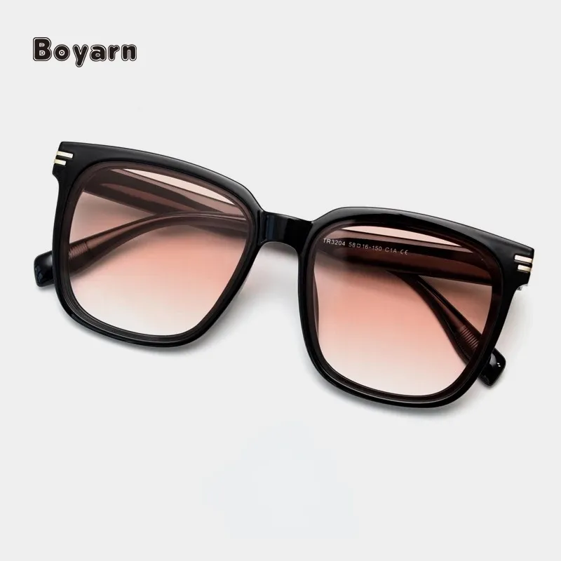 Boyarn Mirror Design Men And Women Same Style Sunglasses Nylon Lens Sunglasses Sunset Orange Tide Square Wholesale