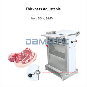 Machine <span class=keywords><strong>à</strong></span> trancher <span class=keywords><strong>la</strong></span> viande électrique automatique 220V, nouvelle lame en acier inoxydable, épaisseur réglable 0,5-6MM, capacité 400kg/h, pour peau de porc - Product Image 5