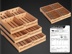 Wood Grain Color Dual <b>Glass</b> Door Big Cigar Aging <b>Cabinet</b> Climate Control Cedar Liner Cigar Humidor Constant Temperature and - Product Image 4