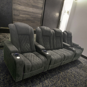 Hiện đại màu đen vải điện ngồi có thể ngả Nhà hát ghế sang trọng nhà VIP chỗ ngồi Cinema phòng sofa điện ngả phim đồ nội thất - Product Image 2
