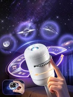 Projecteur LED USB 12-en-1 avec 3 diapositives, carrousel, ciel étoilé, Lune, Terre, Saturne, galaxie, lumière de nuit romantique