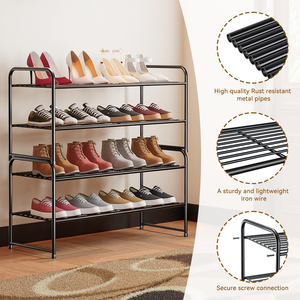 Premium Quality Modern Metal Portable <b>Shoe</b> Hanging <b>Rack</b> Display Shelf Detachable Heavy Duty <b>Shoe</b> <b>Rack</b> for Entrance/Living - Product Image 2