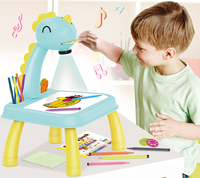 Projecteur de dessin en plastique pour enfants avec lumière et musique - Table de projection pour tracer et dessiner, ensemble de peinture pour l'apprentissage de la créativité
