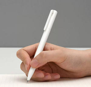 Stylo à bille HUA blanc simple original Xiao Mi 0,5 mm en plastique avec logo personnalisé, stylo gel neutre, stylo d'écriture professionnel blanc - Product Image 6