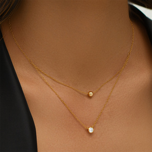 Collar de Plata de Ley 925 con Colgante de Zirconia en Forma de Corazón, Borla de Doble Capa, Chapado en Oro para Mujer - Product Image 5