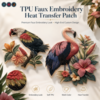 Patch logo thermocollant en TPU avec broderie imitation haut de gamme, motif floral et animalier personnalisé et détaillé pour vêtements, sacs, casquettes et accessoires