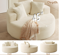 Fauteuils décontractés de forme ronde, grands fauteuils ronds, canapé sans cadre, canapé-lit doux et confortable, aucun assemblage requis