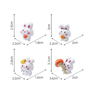Miniature Landscape Cute Carrot Heart-shaped <b>Bunny</b> Figurine PVC DIY Garden Decoration <b>Accessory</b> Desktop Ornament - Product Image 6