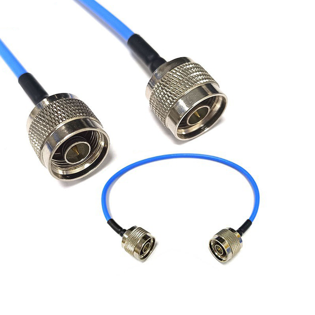 RG402 Semi-Flex Blue RF Coaxial Cable 18GHz High Frequency Low Loss 086 141 Cable with N Male FPE Jacket for Antenna