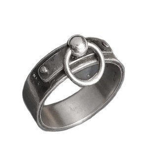 Bague ouverte tendance unisexe style punk vintage en cuivre électroplaqué argent vieilli, personnalisable pour <span class=keywords><strong>couple</strong></span>, par une usine de bijoux - Product Image 6