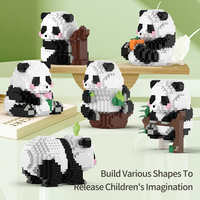 Ensembles de blocs de construction personnalisés sur le thème du panda Casse-tête unisexe en plastique pour tous les âges emballé dans une boîte