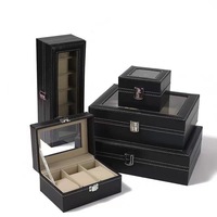 Boîte de rangement pour montres en cuir haut de gamme, logo personnalisé imprimé, boîte de présentation de montres à rabat, boîte de rangement pour lunettes, emballage