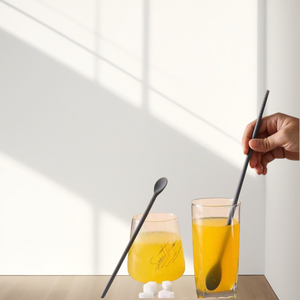 Bacchette e Cucchiaio Personalizzabili con Logo, Ecologici, in Melamina Grigia e Acciaio Inossidabile con <span class=keywords><strong>Silicone</strong></span>, per Cucina Giapponese e Coreana - Product Image 3