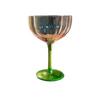 Verre à vin rouge rétro à motif floral, changeant de couleur, coloré, à pied haut, dégradé, pour la maison, populaire sur internet