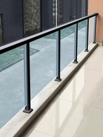 Balustrade de balcon extérieure moderne en aluminium de haute qualité, sécurisée, pour villa, à fixation au sol, pour escaliers