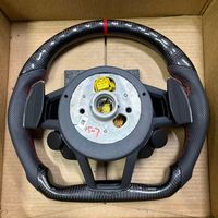 Volant sport en cuir et fibre de carbone personnalisé avec LED pour A8/A1/R8/B8/B9/A3/A4/A5/A6/S3/S4/S5/S7/RS3/RS4/RS5/Q3/Q5/Q7/TT/A7/TTRS