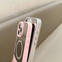 Coque de téléphone pour Apple 17 Air, motif à pois, strass, magnétique, 16 Pro Max, miroir de maquillage, iPhone 15 Plus, coque antichoc