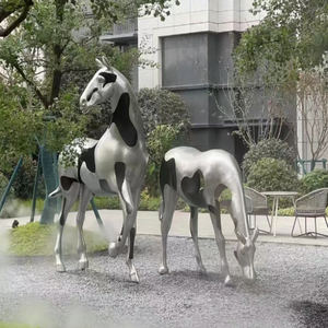 Escultura de Caballo de Metal Personalizada de Fábrica, Estatua de Acero Inoxidable de Medio Cuerpo para Decoración del Hogar - Product Image 4