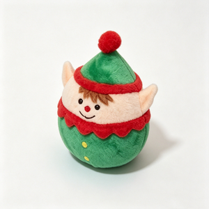 Peluche de Noël personnalisée en forme d'œuf, jouet en peluche elfe chancelot, mini ornement de Noël en peluche elfe rond - Product Image 4