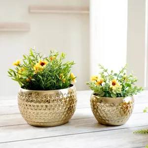 Pot de fleur plaqué laiton pour la décoration de restaurant d'hôtel à la maison Produit de haute qualité dans les jardinières et les pots de fleurs Catégorie par HHO - Product Image 3