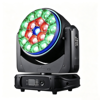 Projecteur LED Wash à tête mobile 19x40W Bee Eye DMX512 en alliage d'aluminium RGB pour éclairage de fête et de parc à thème