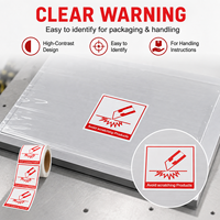Étiquettes d'avertissement personnalisées pour emballage, rouleaux d'étiquettes blanches en BOPP autocollantes, autocollants de sécurité pour la manutention des boîtes, impression OEM