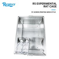 Kandang Makan Tikus Laboratorium dengan Kotak PC, Tutup Stainless Steel 304, 2 X 500ml Botol Air PC - Tahan Suhu & Tekanan Tinggi
