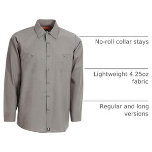 เสื้อเชิ้ตทำงานแขนยาวสำหรับผู้ชาย รุ่น S10 ป้องกันคราบสกปรก ชุดยูนิฟอร์มสำหรับงานอุตสาหกรรม - Product Image 4