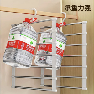 Stainless Steel Trouser Hanger <b>Clip</b> Multi Layer Foldable Wardrobe Storage Rack White <b>Hook</b> Type - Product Image 3