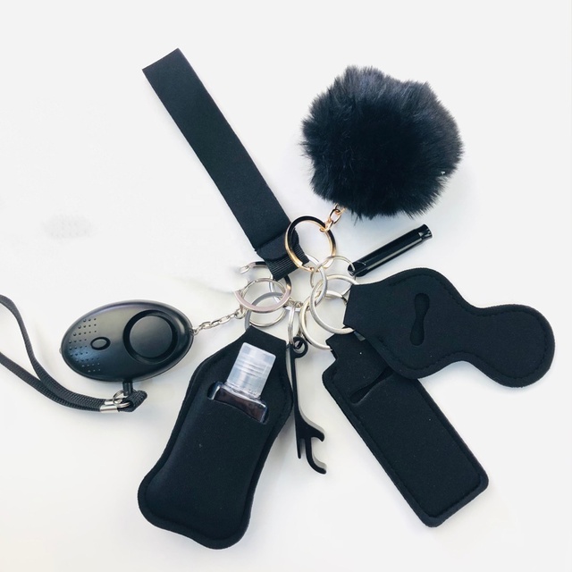 Ins Hot Sale Safety Keychain Accessories With Safe Sound Personal Alarm Self-Defense Keychain Set for Women and Kids