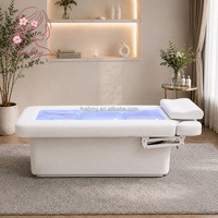 Lit de beauté électrique à 3 moteurs, température constante, hydrothérapie, massage, hauteur réglable, lit de spa avec armoire de rangement