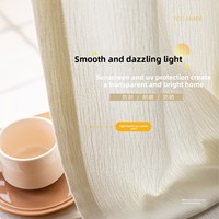 Voilages de chambre à coucher style français pour lucarne, en chenille, avec décoration intégrée, couleur thé au lait, isolants et translucides