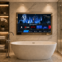 55 65 inç 4K Akıllı Ayna TV Android Google Sesli Kontrol Ayna TV Oturma Odası Şömine Yüzme Havuzu Kullanımı için