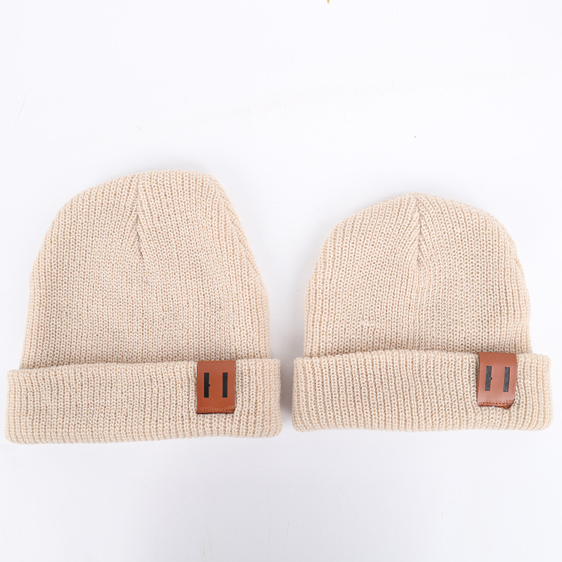 Per Bambini di età Selvaggio Genitore-bambino di Tendenza Lavorato A Maglia Cappelli di Lana di Autunno E di Colore Solido Caldo di Inverno Del Bambino Lavorato A Maglia Cappelli