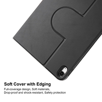 Étui à rabat en forme de U pour iPad Pro Air 720, support magnétique rotatif, protection antichoc, revêtement en cuir PU effet peau, housse de protection folio
