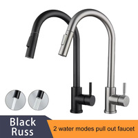 Keran Dapur Keramik Amerika Selatan Model Cross-border, Finishing Brushed, Pemasangan di Dek, Satu Lubang, Tarik Keluar, Air Panas Dingin