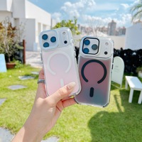 Nouvelles coques de téléphone portable en TPU, acrylique et métal avec support magnétique et béquille, finition mate, pour iPhone 17 Pro Max, 18 Pro, 17, 16, 15