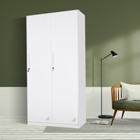 Armoire moderne en acier à 2 portes réglable en métal pour la maison, le bureau, l'école, le gymnase, le supermarché et l'hôpital.